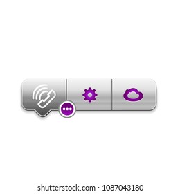 Vector phone support web button, digital technology concept, old phone icon