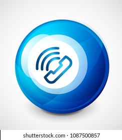 Vector phone support web button, digital technology concept, old phone icon