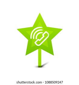 Vector phone support web button, digital technology concept, old phone icon