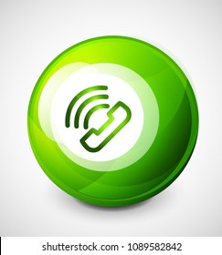 Vector phone support web button, digital technology concept, old phone icon