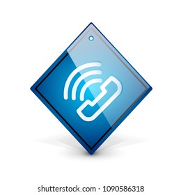 Vector phone support web button, digital technology concept, old phone icon