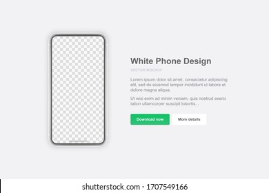 Vector phone. Template for APP. Mock up with empty screen for business presentations.