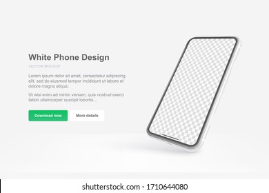 Vector phone. Template for APP. Mock up with empty screen for business presentations.