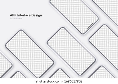 Vector phone. Template for APP. Realistic template. Mock up with empty screen for business presentations.