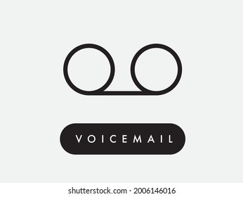 Icono de línea delgada del correo de voz del teléfono del vector