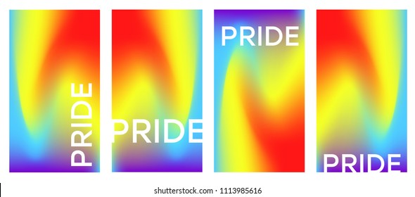 Vector phone x wallpaper. Set of modern abstract background with rainbow. Collection of backgrounds with gradient mesh for smart phone. Pride. Gender equality. LGBT