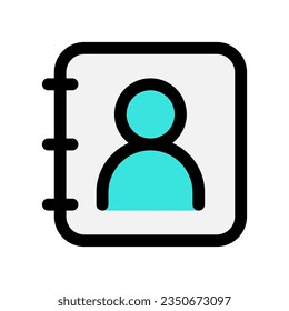 Vector phonebook, contact, diary icon. Black, white background. Perfect for app and web interfaces, infographics, presentations, marketing, etc.