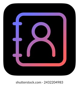 Icono de agenda, contacto, agenda. Perfecto para aplicaciones e interfaces web, infografías, presentaciones, marketing, etc.