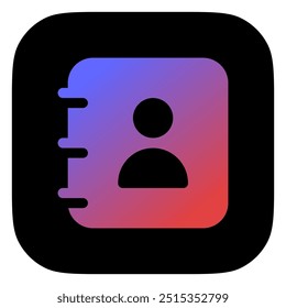 Vector de agenda, contacto, icono de diario. Perfecto para interfaces de App y Web, infografías, presentaciones, marketing, etc.