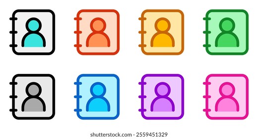 Vector phonebook, contact, diary icon. Perfect for app and web interfaces, infographics, presentations, marketing, etc.