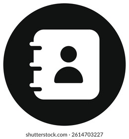 Vector phonebook, contact, diary icon. Perfect for app and web interfaces, infographics, presentations, marketing, etc.