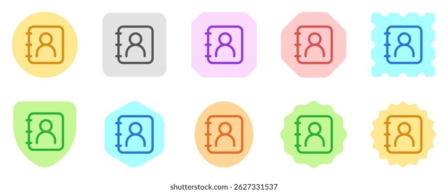 Vector de agenda, contacto, icono de diario. Perfecto para interfaces de App y Web, infografías, presentaciones, marketing, etc.