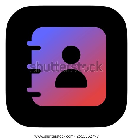 Vector phonebook, contact, diary icon. Perfect for app and web interfaces, infographics, presentations, marketing, etc.