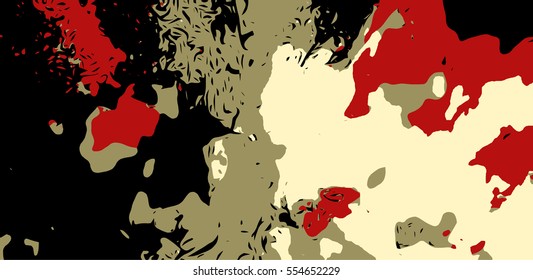 A vector photo of an abstract splash black brown yellow and red color for background.