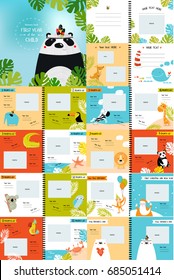 Vector Photo Book With Cartoon Animals For The Children, 