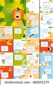 Vector Photo Book With Cartoon Animals For The Children, 