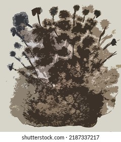 vector and photo of a brown vase.
