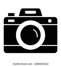 Vector Photo Camera Glyph Icon Design
