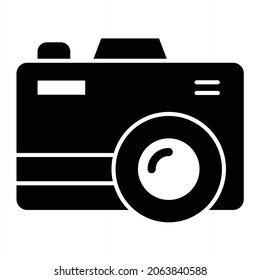 Diseño de iconos glifos de cámara fotográfica vectora
