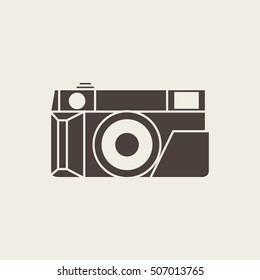 Vector photo camera icon in line style
