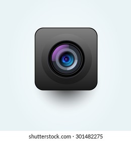 Vector photo camera lens black illustration