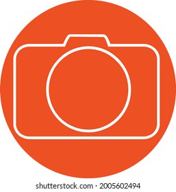 vector of photo camera in red and white style, can be used as a brand or logo