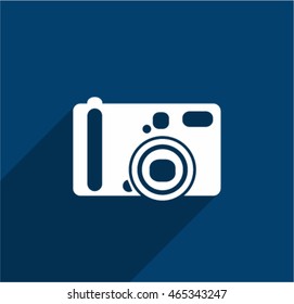Vector photo camera web icon, flat design