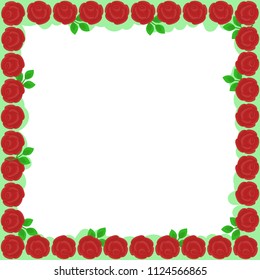 Vector photo frame of abstract roses for photo decoration