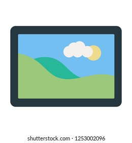 vector photo frame flat icon. picture gallery sign symbol, photography pictogram