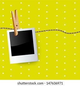 vector photo frame are hanging in a row