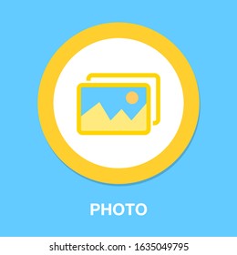 vector photo frame illustration isolated - image or picture icon - blank album