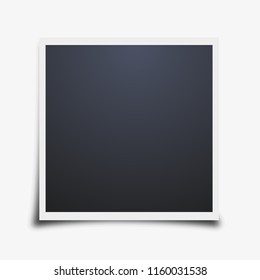 Vector photo frame mockup design. White border on a white background