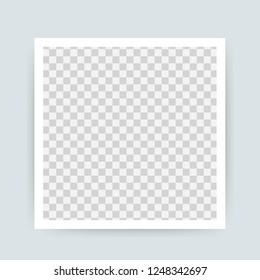 Vector Photo frame mockup design. Realistic photograph with blank space for your image. Vector stock illustration.