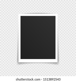 Vector Photo frame mockup design. Super set photo frame on sticky tape isolated on transparent background. Vector illustration.