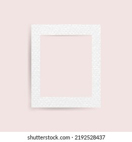 Vector Photo frame mockup design. White border on a transparent background
