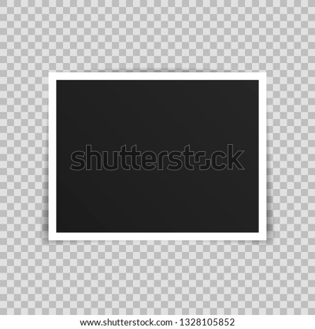 Vector Photo frame mockup design. Photo frame isolated on transparent background. Vector illustration.