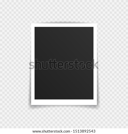Vector Photo frame mockup design. Super set photo frame on sticky tape isolated on transparent background. Vector illustration.