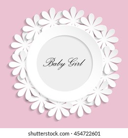 Vector photo frame for newborn girl