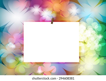 Vector of photo frame on abstract flower background design