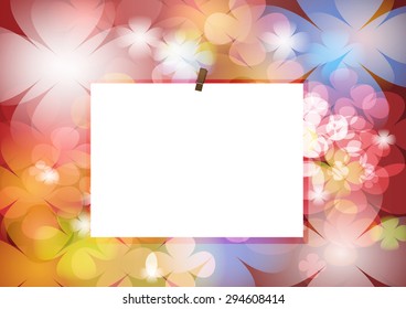 Vector of photo frame on abstract flower background design