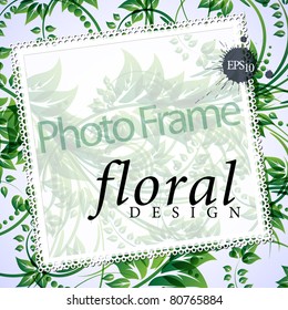 vector photo frame on an abstract background
