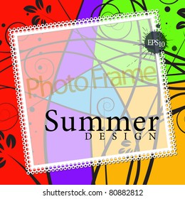 vector photo frame on an abstract background