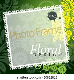 vector photo frame on an abstract background