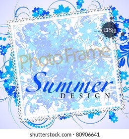 vector photo frame on an abstract background
