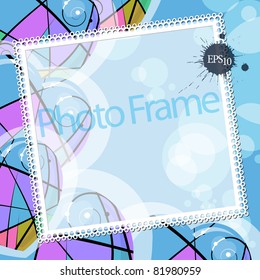 vector photo frame on an abstract background