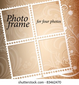 vector photo frame on an abstract background