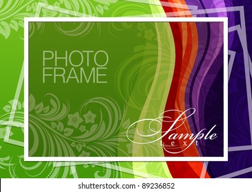 vector photo frame on an abstract background