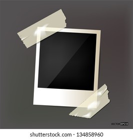 Marco fotográfico vectorial sobre fondo gris.