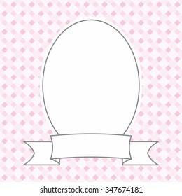 Vector photo frame on pink and white background