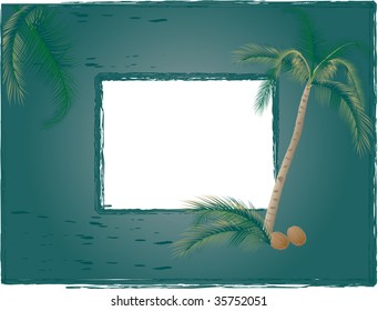 Vector photo frame with palms